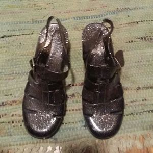 Echo Clubhouse Black Glitter jelly shoes 7.5